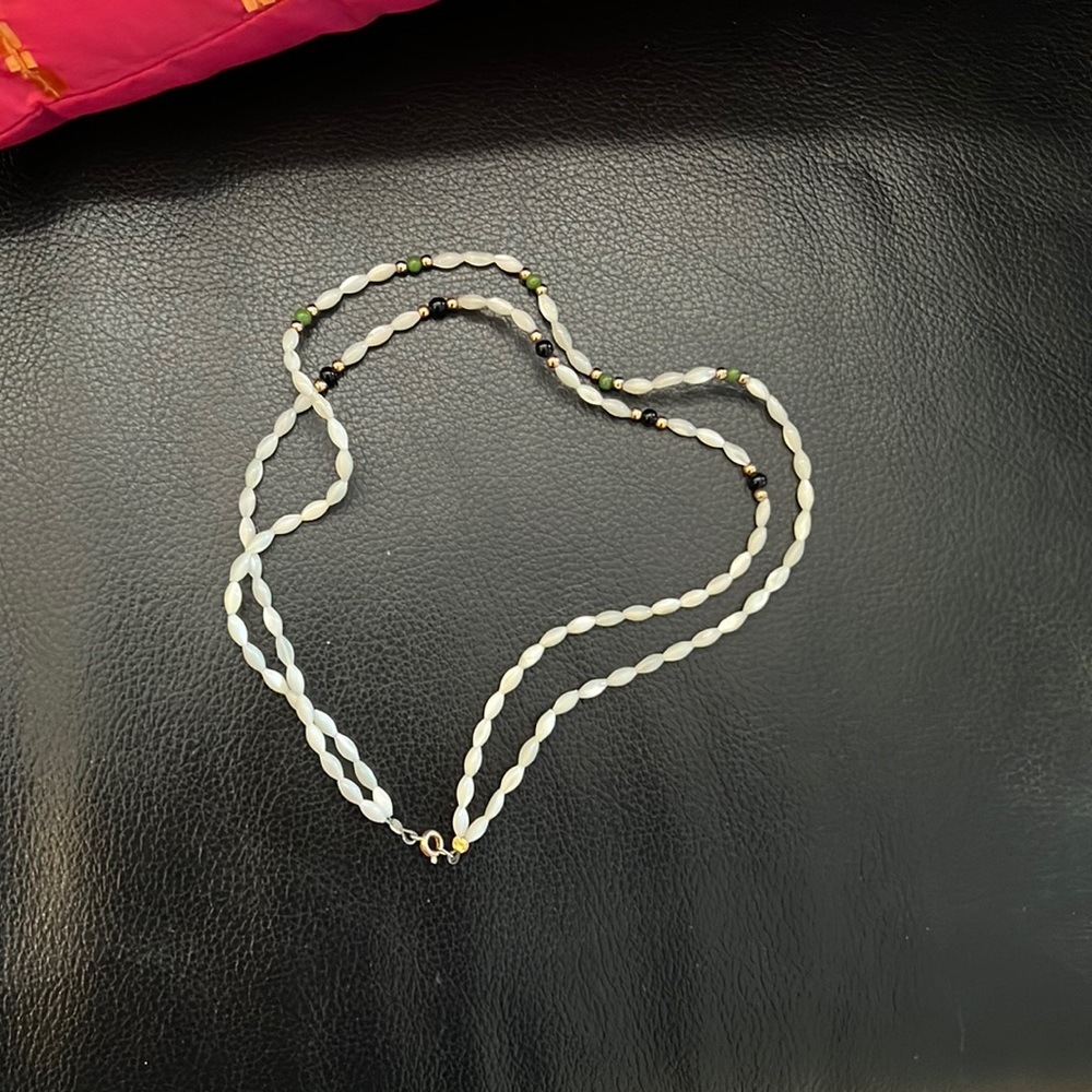 Double Cultured Pearl Necklace with Onyx bought in Italy.